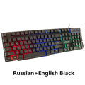 Wired Gaming Keyboard Mechanical Feeling Backlit Keyboards USB 104 Keycaps Russian Keyboard Waterproof Computer Game Keyboards