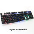Wired Gaming Keyboard Mechanical Feeling Backlit Keyboards USB 104 Keycaps Russian Keyboard Waterproof Computer Game Keyboards